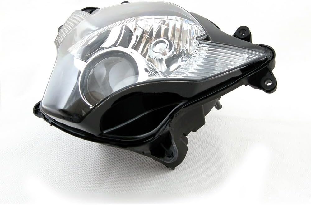 Artudatech Headlight Casing Clear Lens Black Chrome Housing for Suzuki GSXR600 for Suzuki GSXR750 2006-2007 K6 Bulbs Not Included
