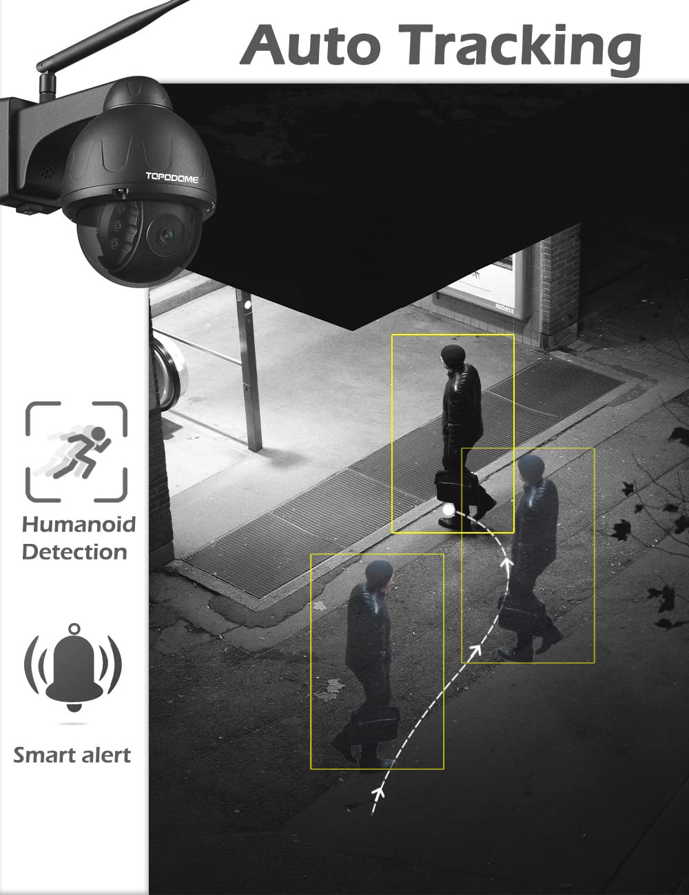 S40B 1080P Telecamera Sorveglianza Wi-Fi Esterno Starlight | Metallo Nero, Audio Bidirezionale, Visione Notturna, RTSP, Scheda SD 32G Built-in, Auto Tracking, Rilevazione Umana