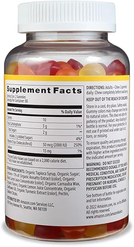 Vista 2 de Marca Yaxa Solimo Vitamina D3 2000 IU, 160 gomitas (2 gomitas por porción)