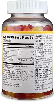 Amazon Basics Vitamin D3 2000 IU Gummies, Orange, Lemon & Strawberry, 160 Count (2 per Serving) (Previously Solimo)