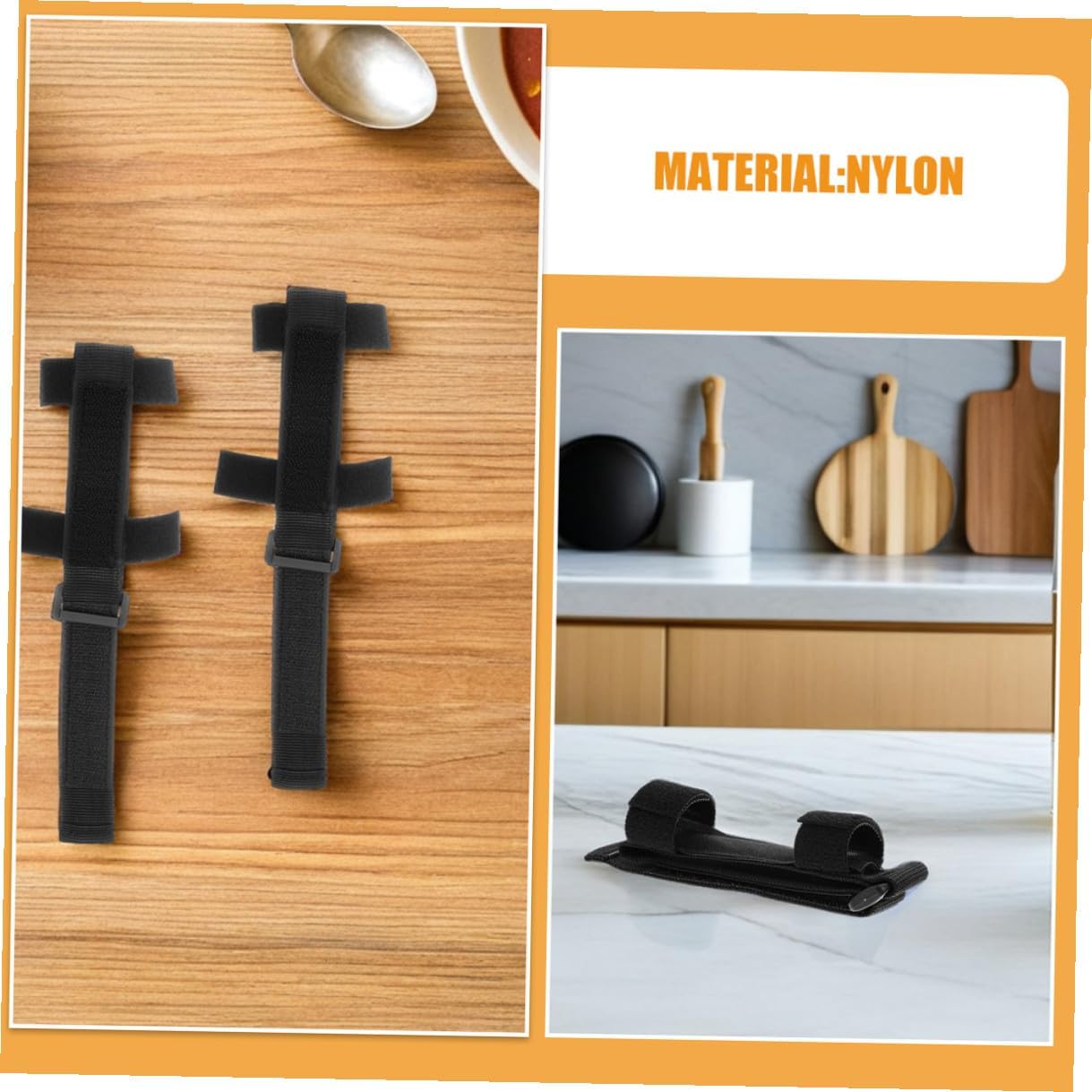 Adaptive Utensil Cuff Strap 3pcs Set Adjustable Universal Eating Aid Holder for Disabled and Elderly with Weak Grip Assistance