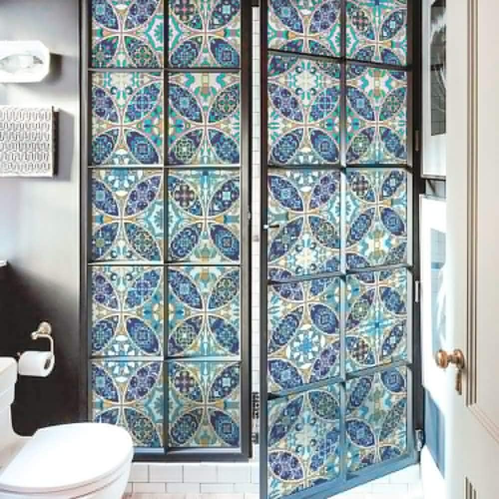 ZKAMANG Retro Mandala Circle Window Film Sun Out, Glass Film Coloured, Glass Sticker Privacy, Frosted Window Sticker 30X 45 Cm