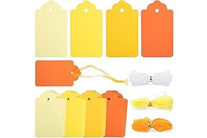 SallyFashion Yellow Paper Tags Halloween Sticker Tags for Goodie Bags