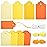 SallyFashion 100PCS Gift Tags, Yellow Paper Tags Hanging Label with Organza Ribbons for Gift Wrapping Fall Thanksgiving DIY Crafts Decoration