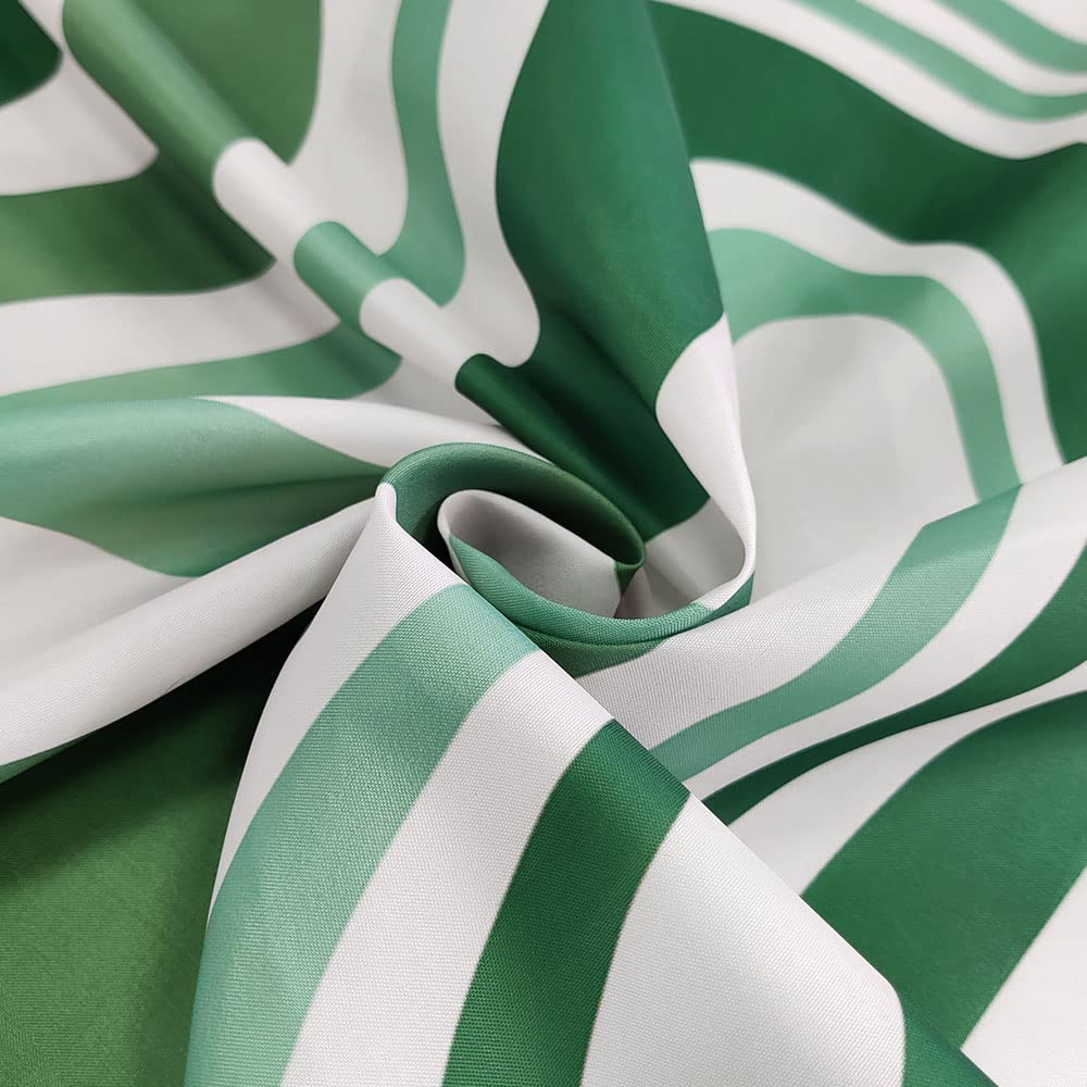 Aesthetic 70S Abstract Wavy Swirl Shower Curtain, Cute Sage Green Bath Curtain - Image 4