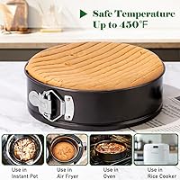 Vista 4 de Tellshun - Molde para pastel de 8 pulgadas con revestimiento antiadherente, juego de 50 papeles de pergamino, molde para tarta de queso con fondo