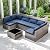 Joyside 7-Piece Patio Furniture Set, Rattan Outdoor Sectional Wicker Patio Conversation Set with Cushions and Coffee Table