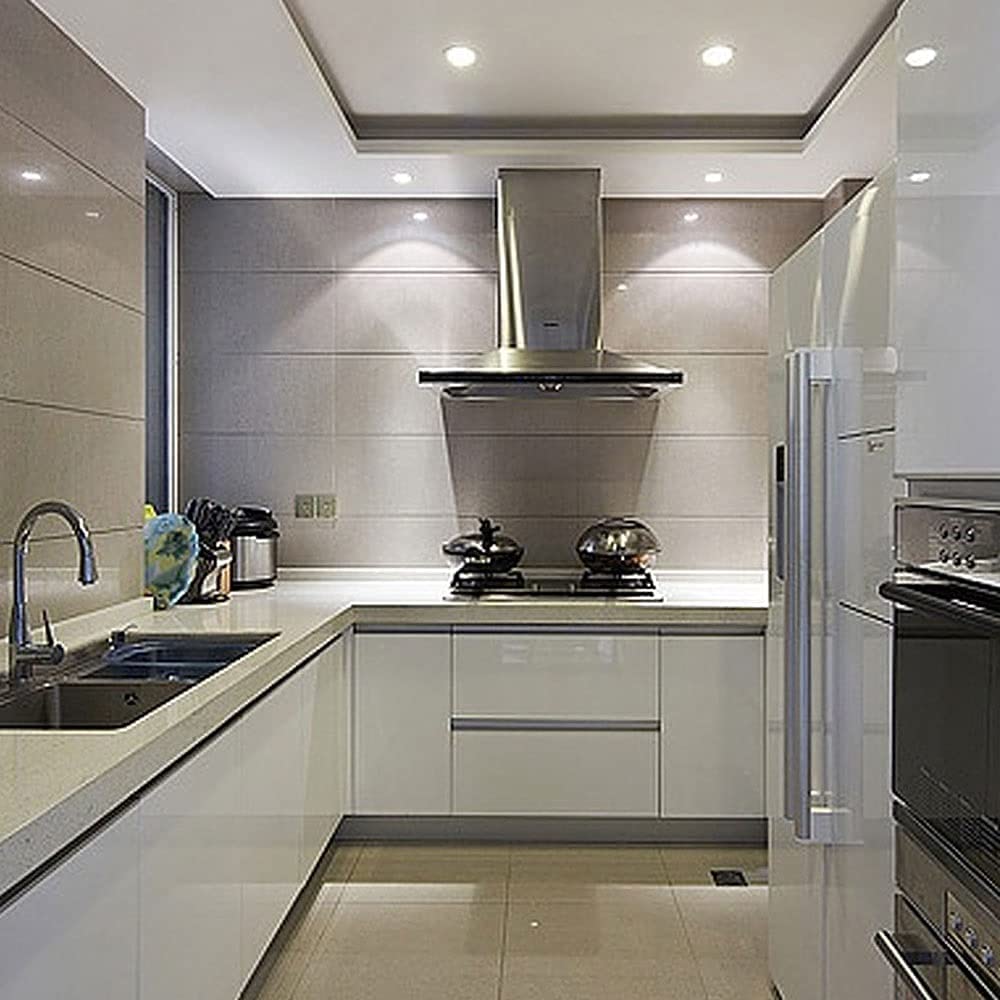 Lot de 2 Spots encastrés étanches IP65 pour Plafond, idéal pour Une Cuisine, Une Salle de Bain ou Une galerie, Blanc Chaud (7 W - 4 000 K).