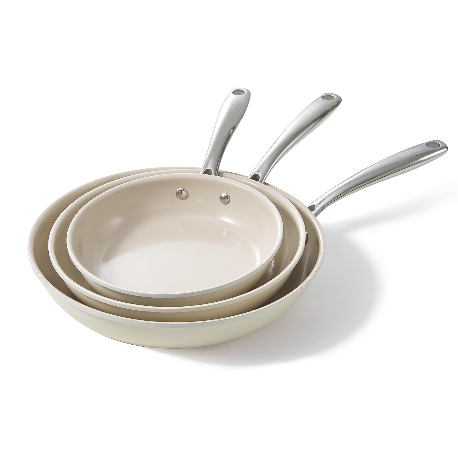 Set 3 Padelle Ibride Antiaderenti - 26,28,30cm, Senza PFAS, Per Tutti I Piani Cottura - Foto 9