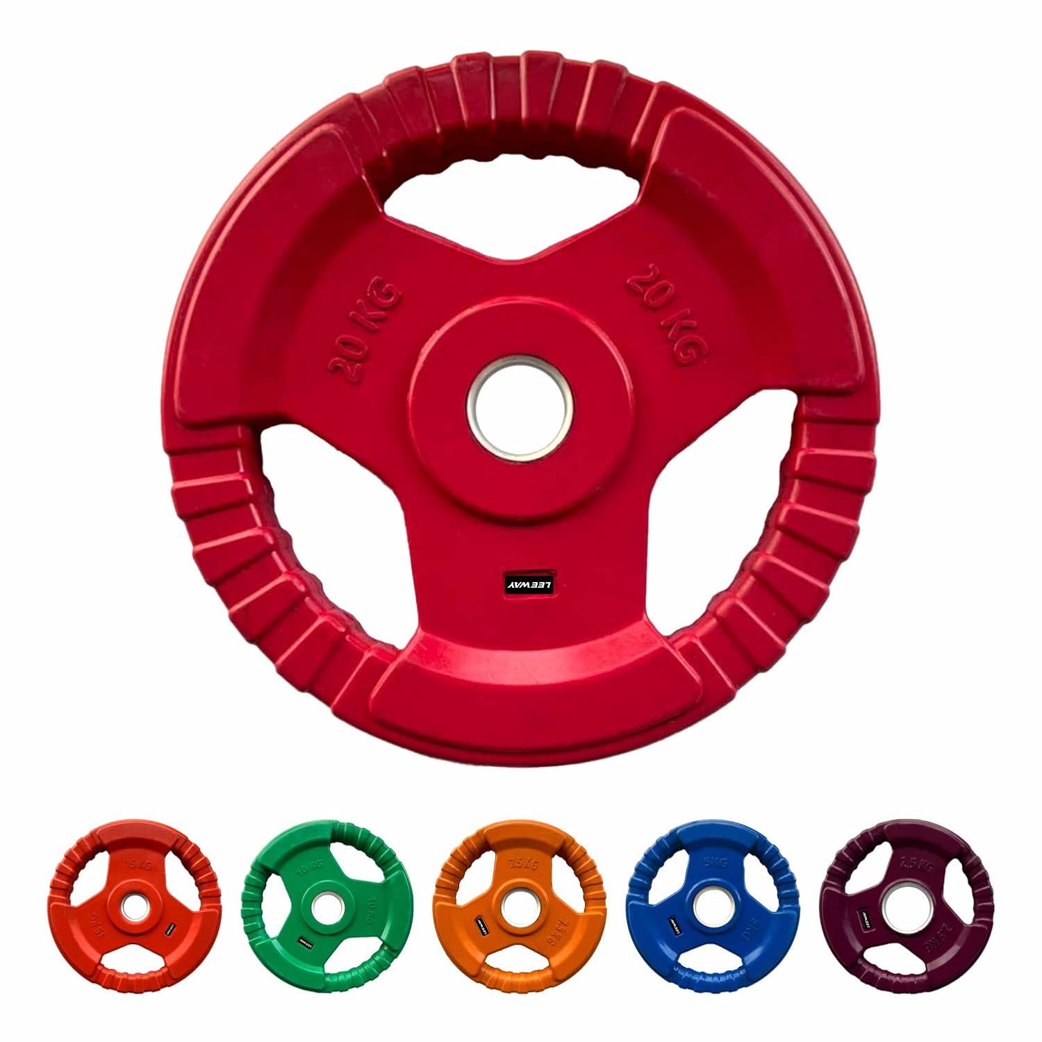 LEEWAY Color Rubber Coated Metal Integrated (10kg X 2) Olympic Rubber
