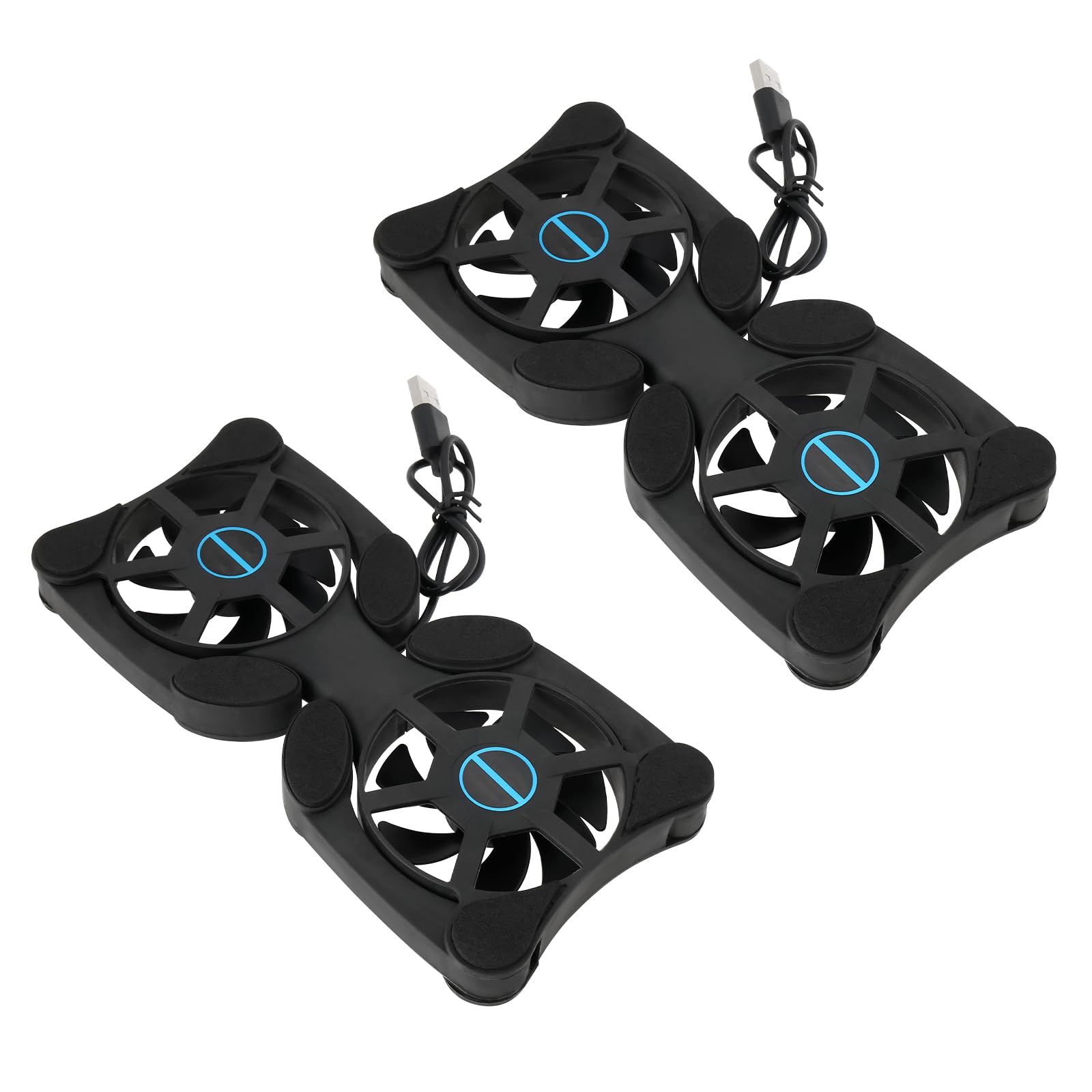 OTOTEC Lot de 2 Mini Ventilateurs Ordinateur Portable 7-15 Pouces Tapis Refroidissement USB Double 19x8,7 cm
