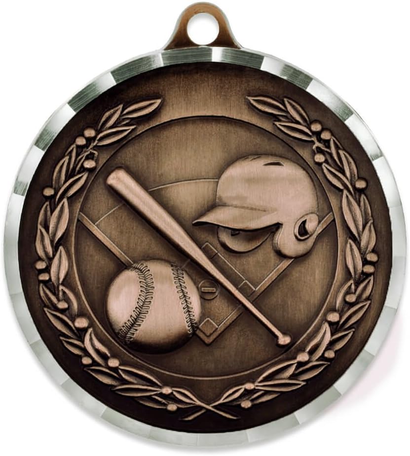 PinMart Baseball Award Sports Bulk Medal - Gold, Silver and Bronze