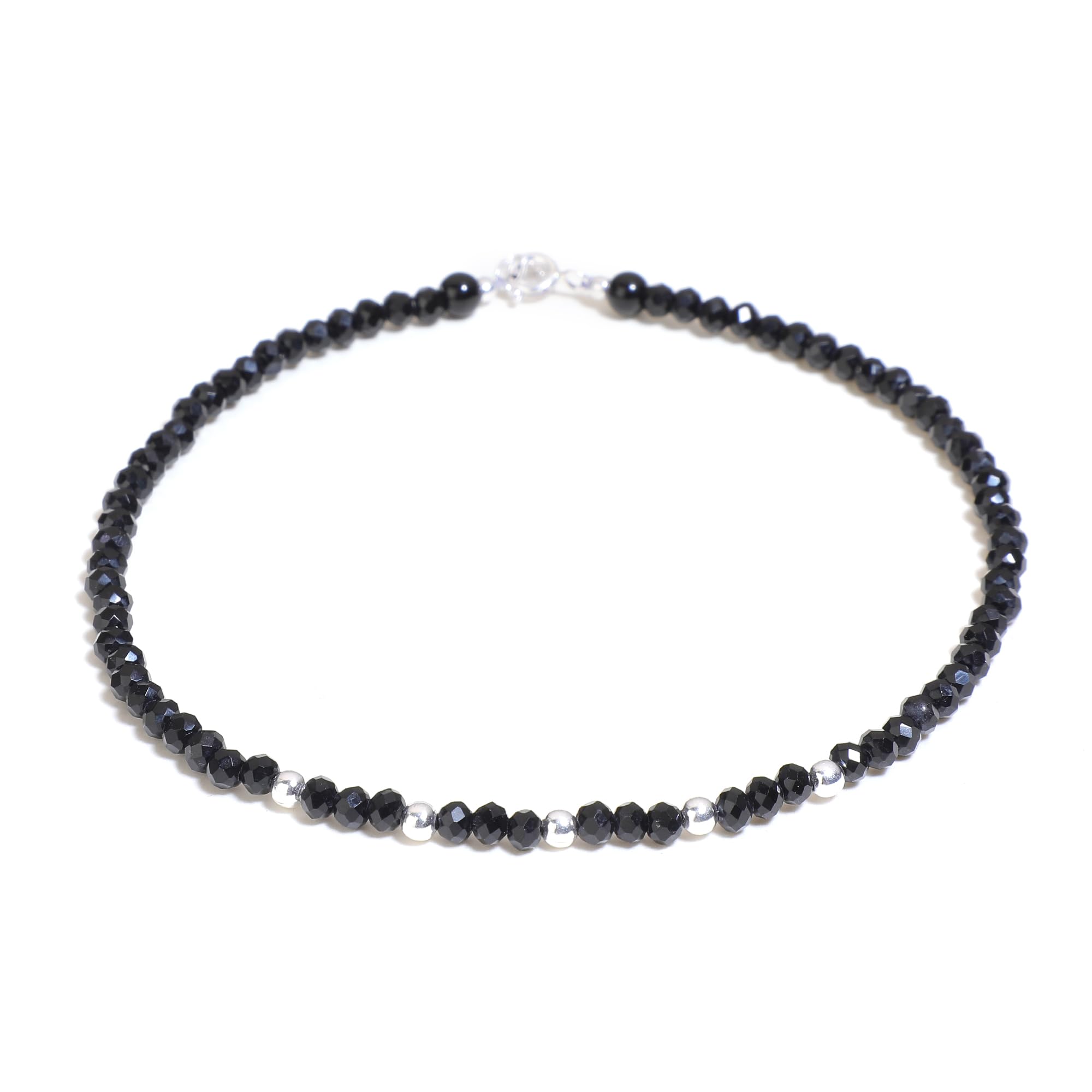 DHRUVS COLLECTION 925 Pure Silver Nazariya Anklet With Black & Silver Crystal Beads With 5 Silver Balls For Girls and Women - Single Piece (B0CLRYW3RR) Amazon Price History, Amazon Price Tracker