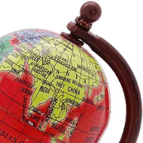 Miniature Dollhouse Desktop Globe World Earth Globes Car Dashboard Table DÃcor Size: Globe Circumference: 5.5 inches (Approx) Color: Red, Model:, Office Shop