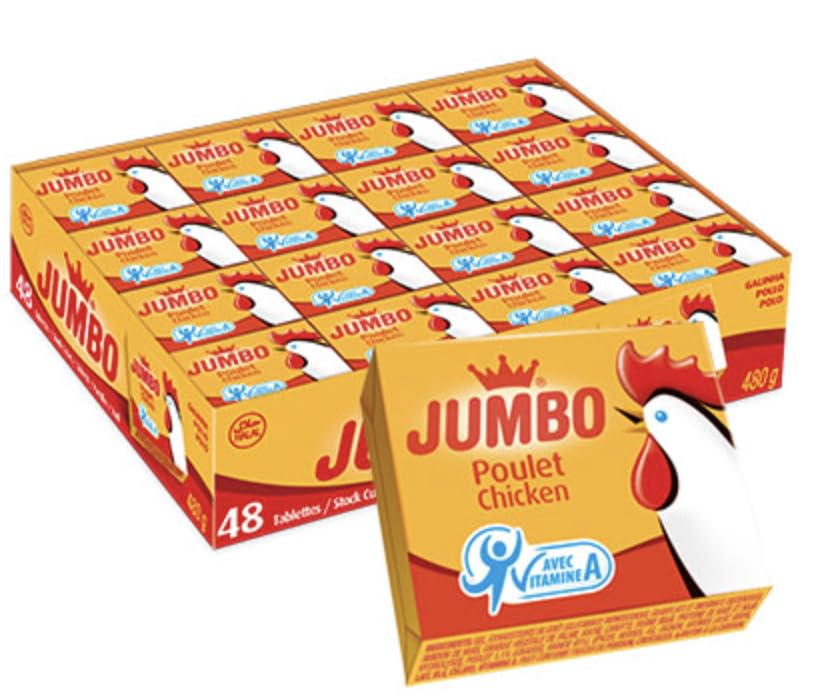 JUMBO Caldo de Pollo tableta de 48 cubitos Halal, especialidad de Argelia, Recetas y envases que...