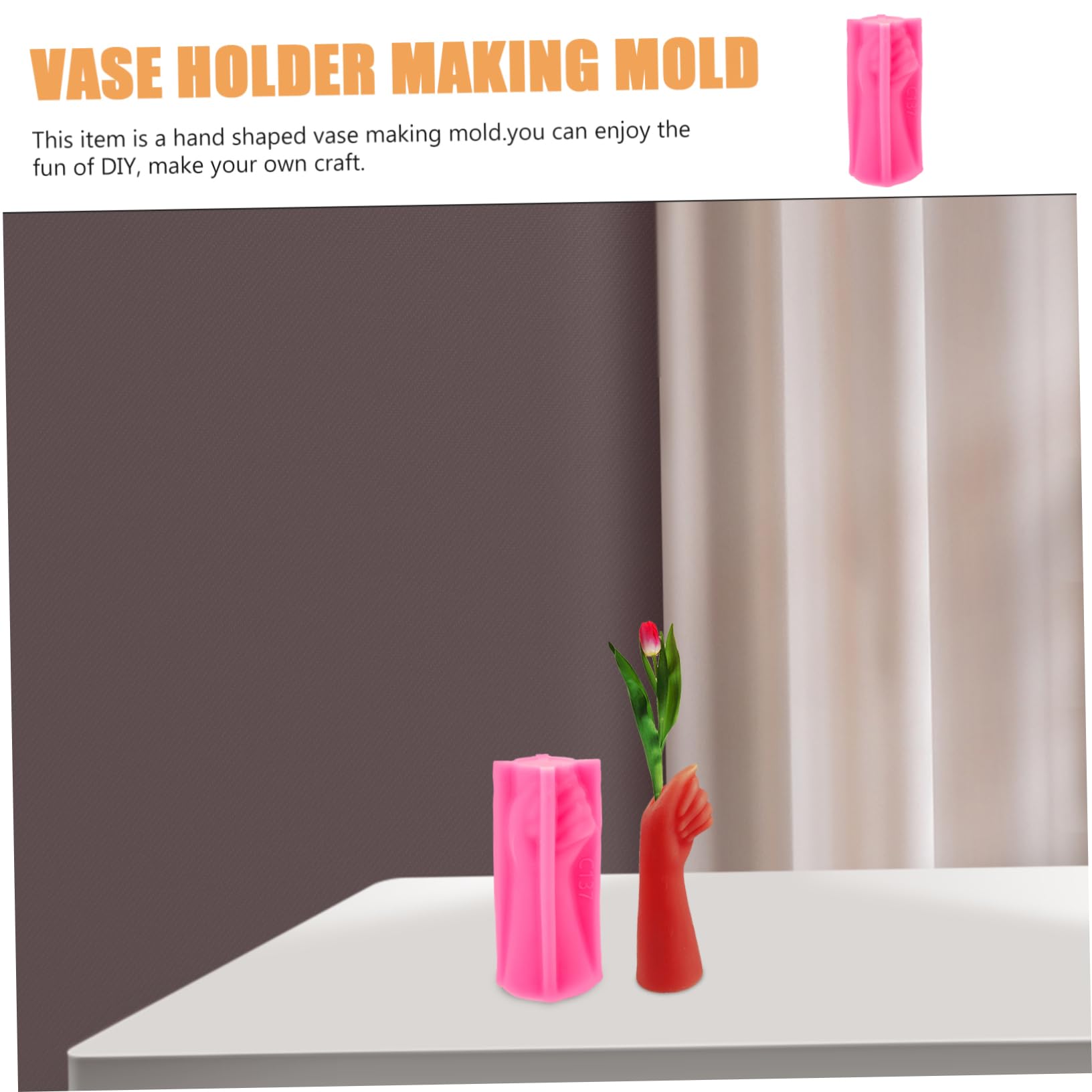 VILLCASE 2St Handgefertigte Blumentopfform handgemachte handmade künstlicher Farn zylindrisch epoxidharz formen Schminkpinsel Form für Zement Desktop-Deko-DIY-Form Rosa