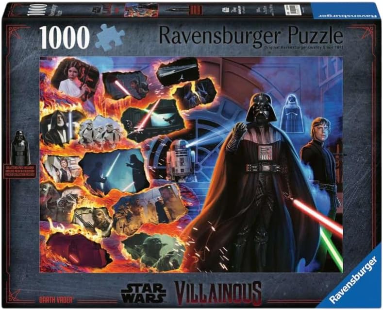 Ravensburger Star Wars Villainous: Darth Vader and Figurine 1000 Piece Jigsaw Puzzle for Adults - 12001119 - Handcrafted Tooling, Made in Germany, Every Piece Fits Together Perfectly
