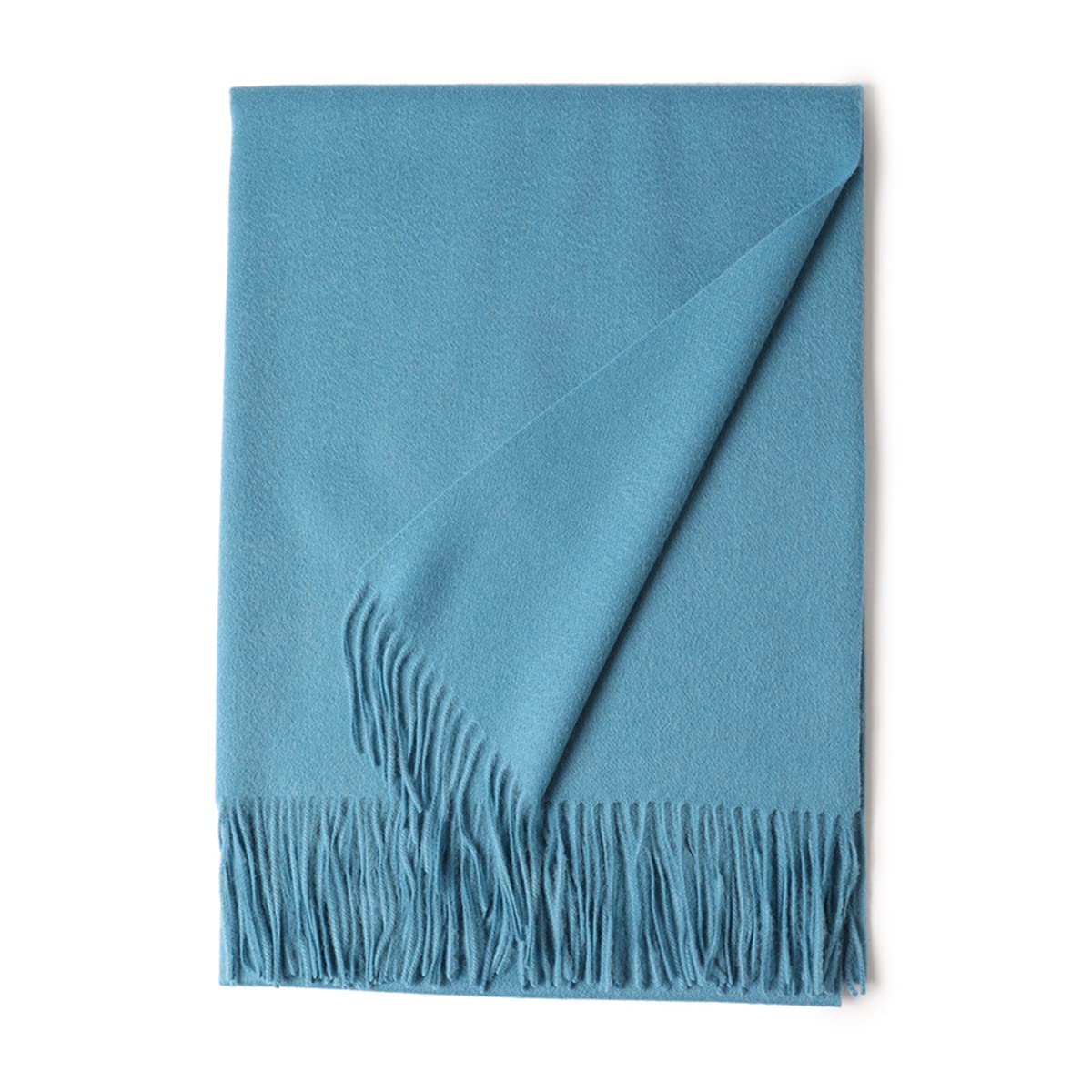YUONNY Bufanda Chales de Lana con Borlas para Mujer, Estola Pashmina de Gran Suave y Color Sólido, Pañuelo Invierno Cálida Manta Bufanda, Bufanda de Mantón con Flecos para Noche Boda F20 One