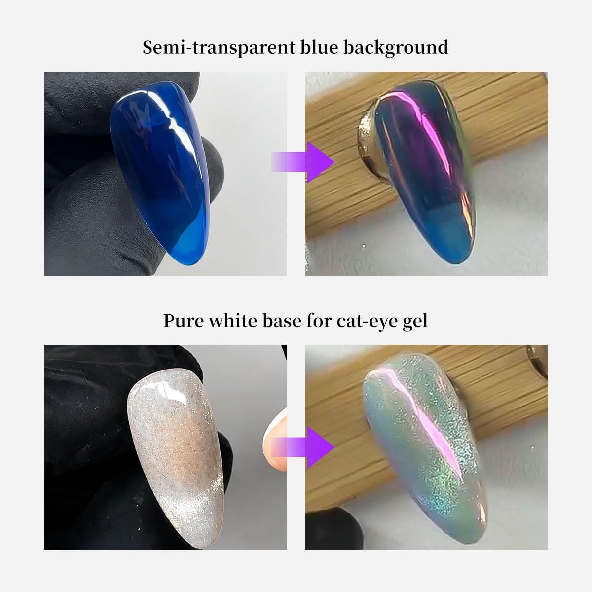 Chrome Nail Powder, Glazed Donut Mirror Holographic Light Changing Pigment, Nail Art Resin Craft Glitter for DIY Home & Salon Manicure Decoration (Pink-Purple Mermaid Aurora)
