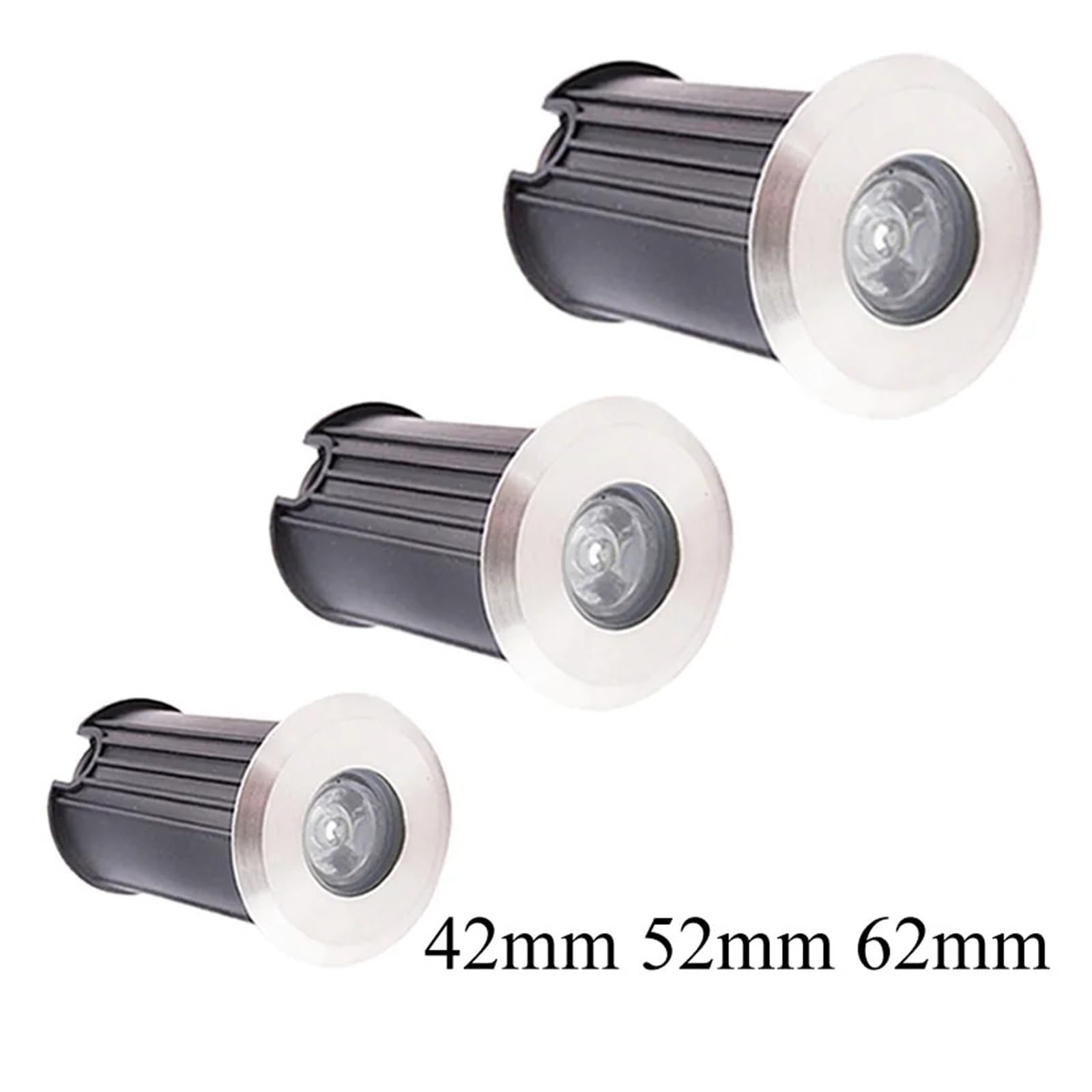 Podziemne światło LED na pokładzie, 3 W, wodoszczelne, IP67, do użytku na zewnątrz, do ogrodu, ścieżki, podłoża, zakopane podwórko, punkt, krajobraz, DC 12 V (ciepła biel, DC 12 V 52 mm)