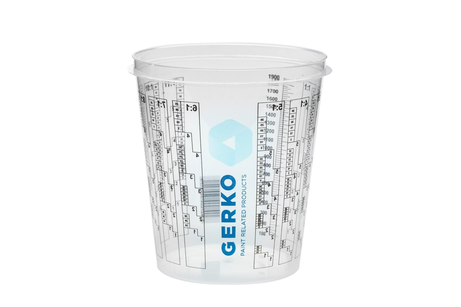 Gerko - Juego de 50 tazas mezcladoras, capacidad de 1400 ml, con escala de medición y proporciones de mezcla