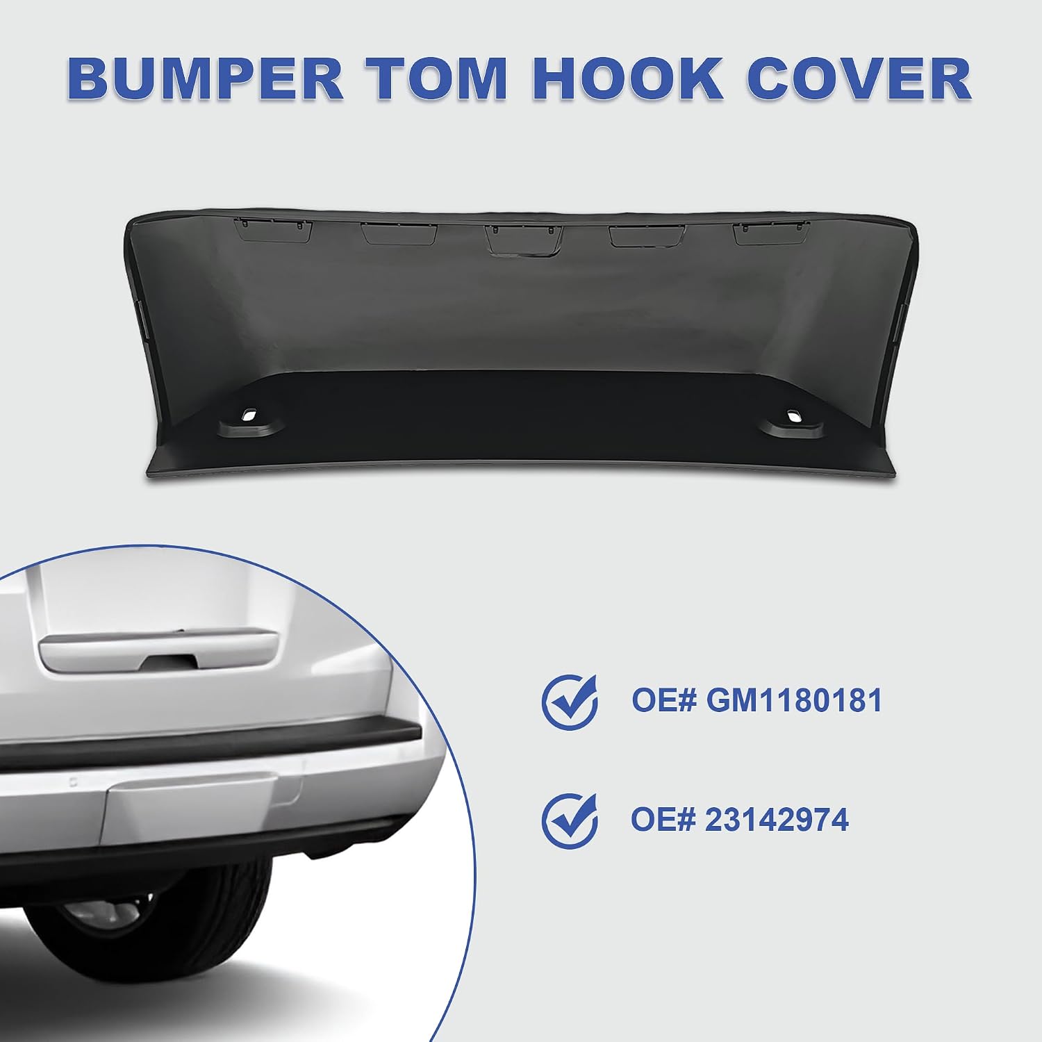 GM1180181 Rear Trailer Hitch Cover, Black Bumper Cover Compatible with GMC Yukon Denali Yukon XL 2015-2020 PTM Replace#23142974, Paint to Match