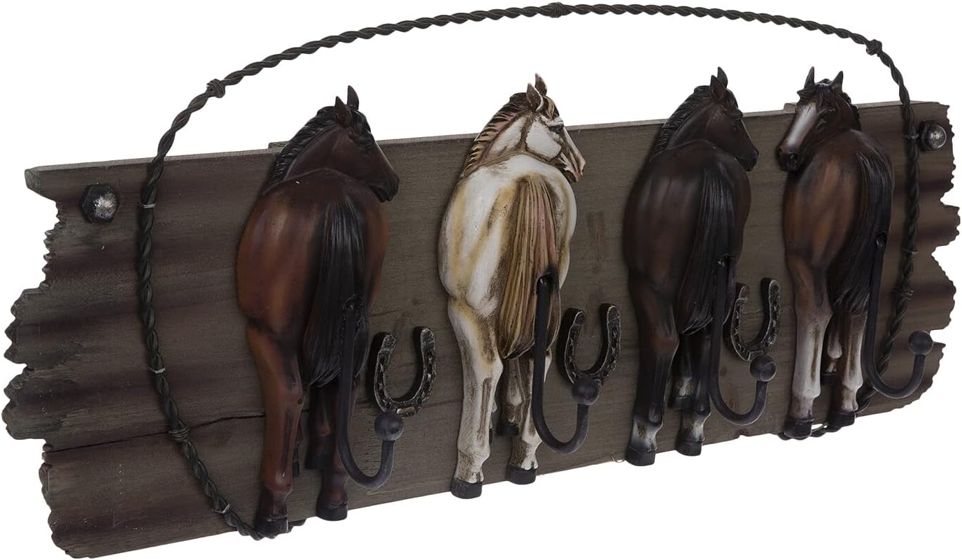 Resin Horse Wood Wall Decor with Metal Hooks for Hungary Ubuy