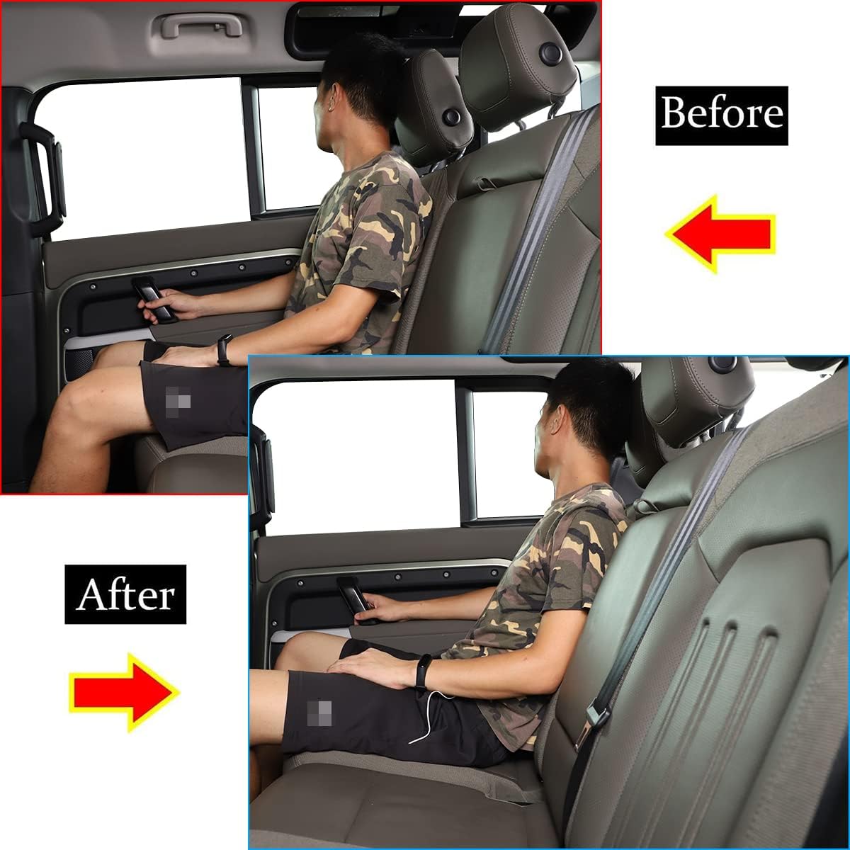 TINKI Aluminum Alloy Car Rear Seat Backrest Angle Adjustment Brackets for Land Rover Defender 110 2020-2022, Black, 2 pcs/set