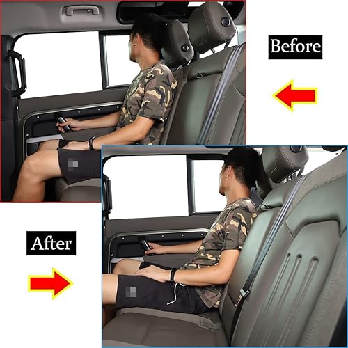 Miniatura 5 de TINKI Soportes de ajuste de ángulo del respaldo del asiento trasero del coche de aleación de aluminio para Land Rover Defender 110 2020-2022, negro,