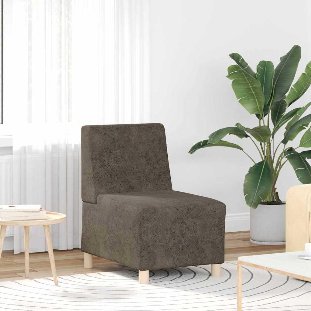 Sofá modular sin brazos, 2 piezas, gris oscuro, 55 x 74 x 82 cm, ante sintético, marco de madera contrachapada, muebles de salón, duradero, capacidad de 110 kg
