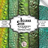 Iguana Skin Scrapbook Paper: Double Sided Sheets | Reptile Pattern for Scrapbooking, Origami, Junk Journals, and Various DIY Craft Projects | 8.5' x 8.5' (21.59 x 21.59 cm)