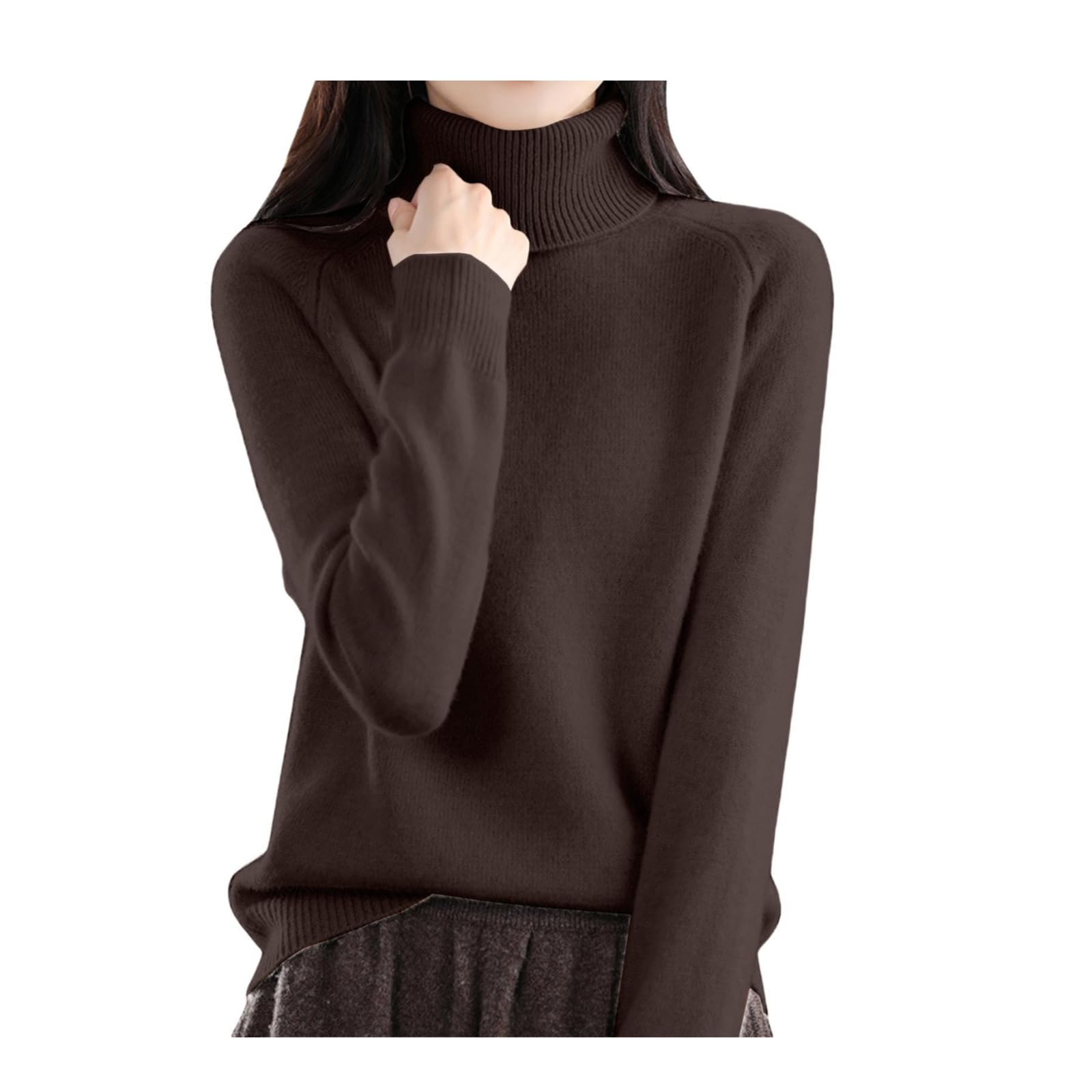 Womens Turtleneck Cashmere Sweater 2026 Long Sleeve Warm Dressy Sweaters Fall Winter Clothes Basic Knit Pullover Top