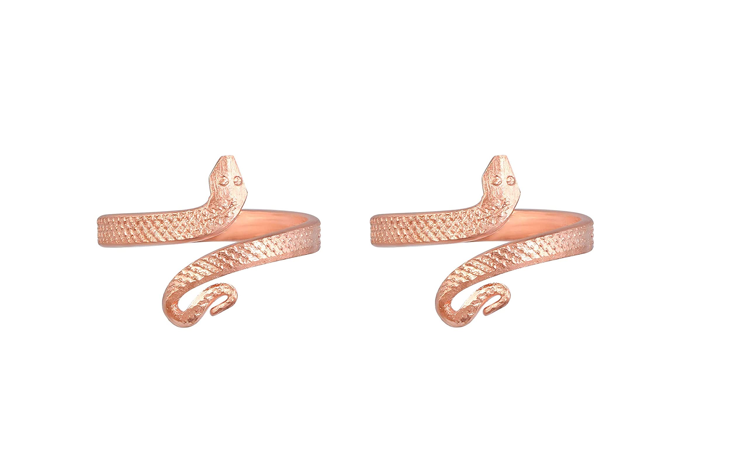 morir Set of 2 Copper Snake Kaal Sarp Dosh Nivaran Ring for Men Women Reptile Serpent Adjustable Ring Jewelry-picture-35
