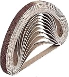 Bandas de lija de tejido (48 unidades, 10 x 330 mm, 8 unidades de grano 40/60/80/120/180/240, compatibles con limas de cinta, papel de lija, paquete mixto)