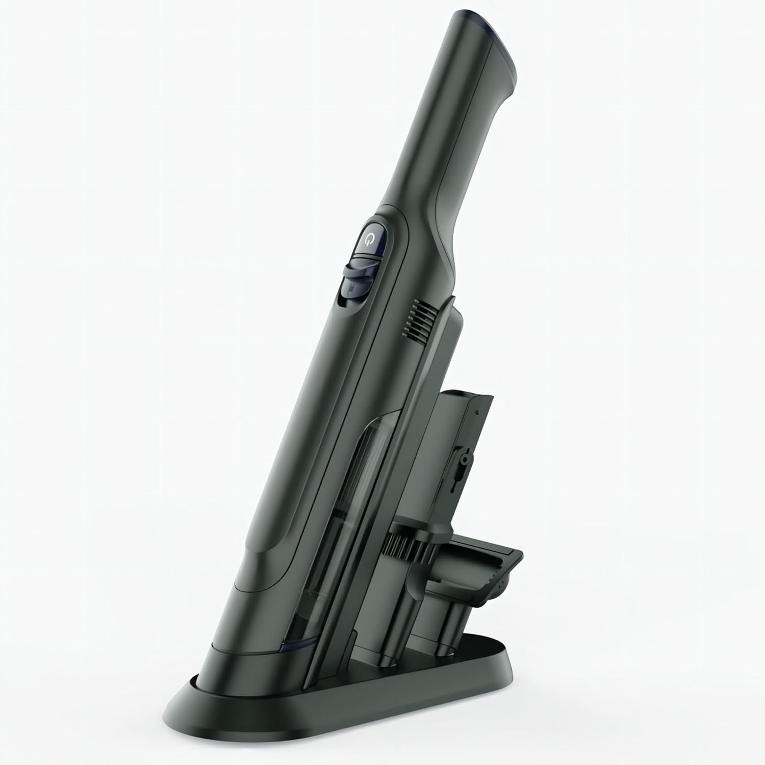 Aspiradora de mano inalámbrica, súper ligera de 1.4 libras con potente succión, base de carga, taza de polvo vacía y desmontable de un solo toque,