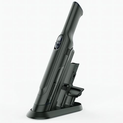 Aspiradora de mano inalámbrica, súper ligera de 1.4 libras con potente succión, base de carga, taza de polvo vacía y desmontable de un solo toque,