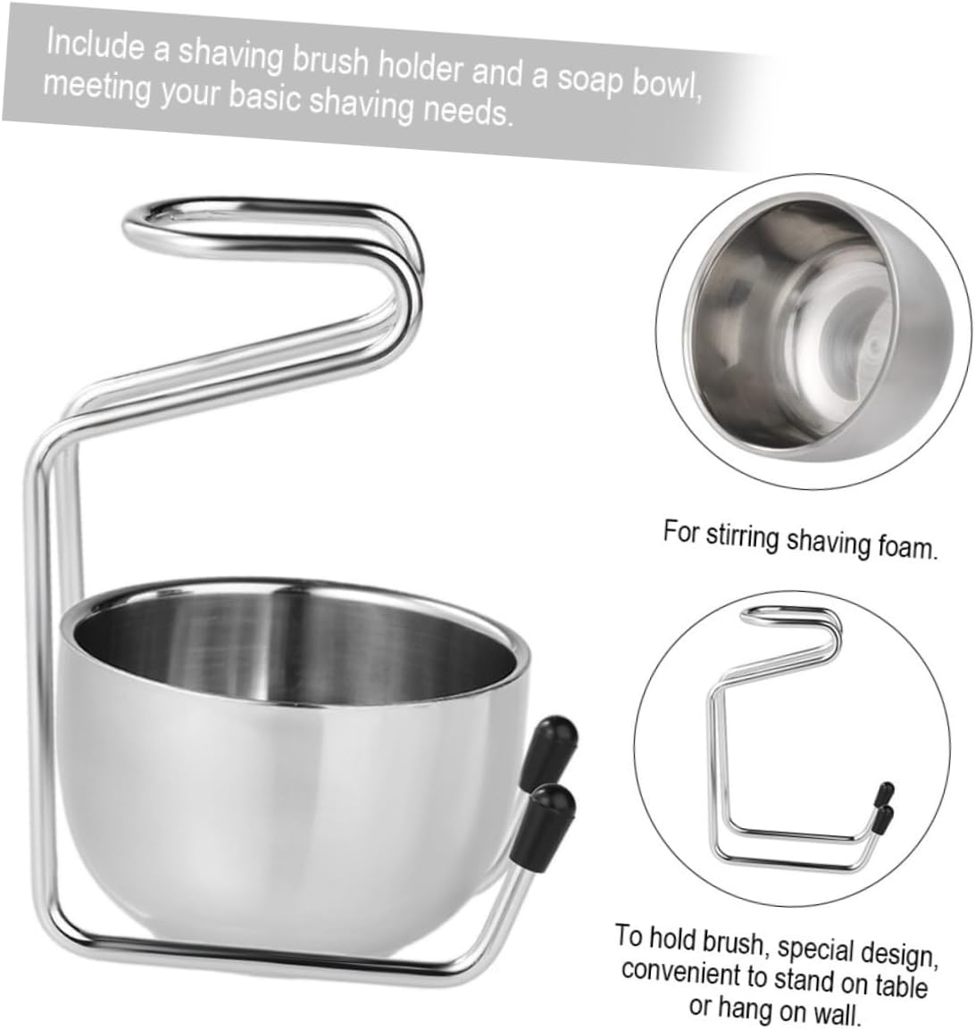 Stainless Steel Brush Stand Holder Set Safety Razor Kit Man Razor Holder Shaving Brush Stand