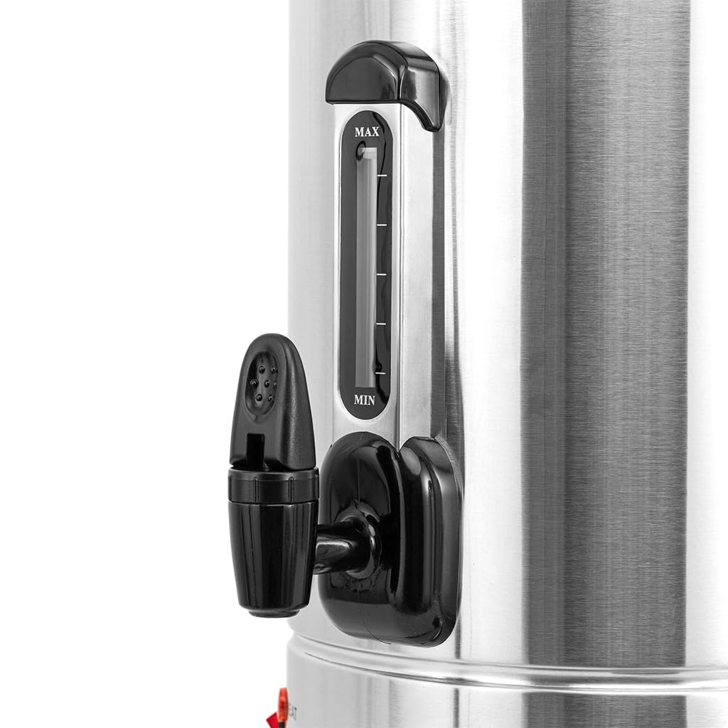 Mega-M Warnik dwuściankowy do wody 10 l 1800 W inox 230 V | Regulacja temperatury, Keep Warm, kranik, podwójne ścianki, stal inox, do gastronomii