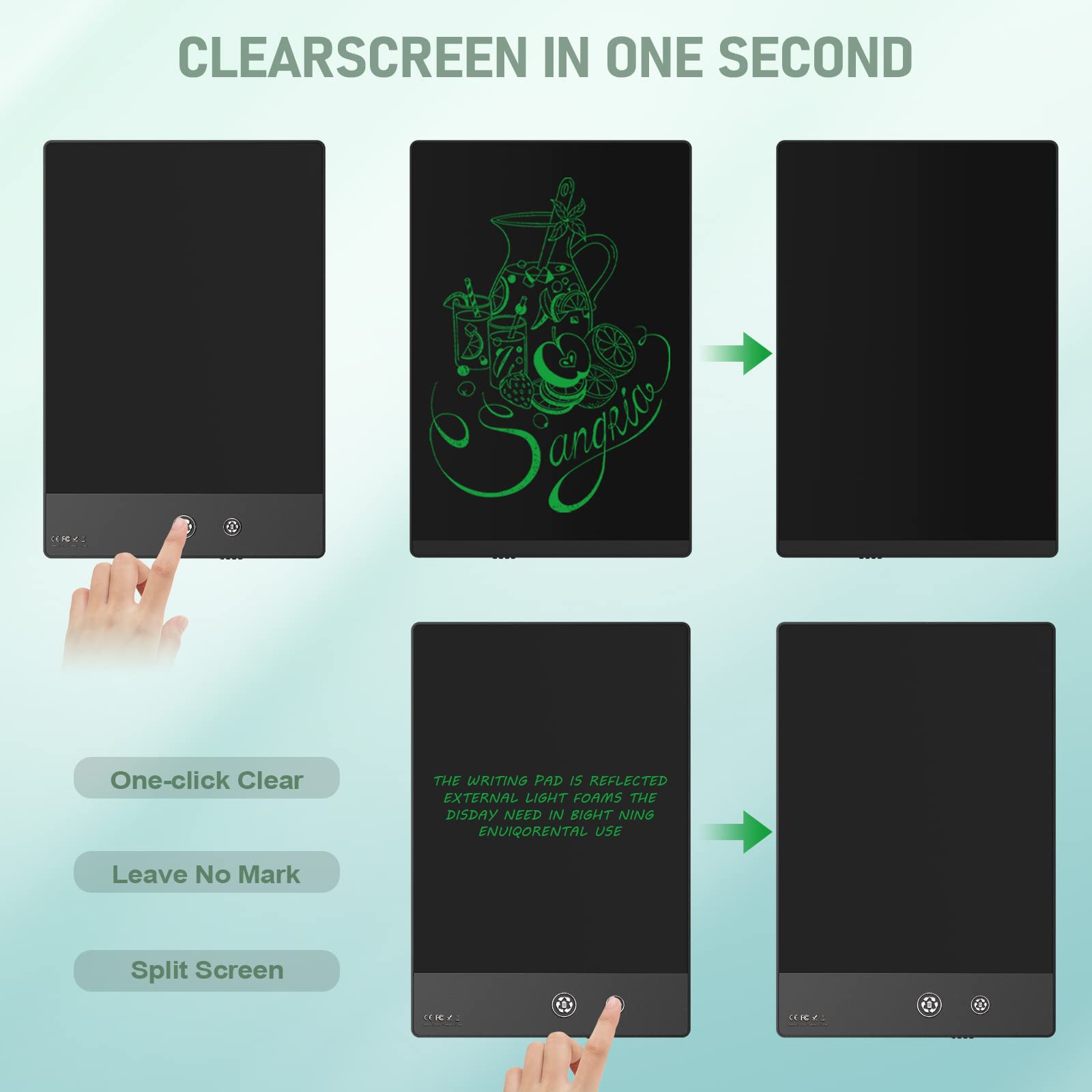 Ksequ LCD Writing Tablet-11.5?Ç?&10.5?Ç? Double-Sided Full Screen LCD Writing Tablet for Adults and Kids,Digital Notepad, Writing Table for School,Office,Home,Erasable,Reusable