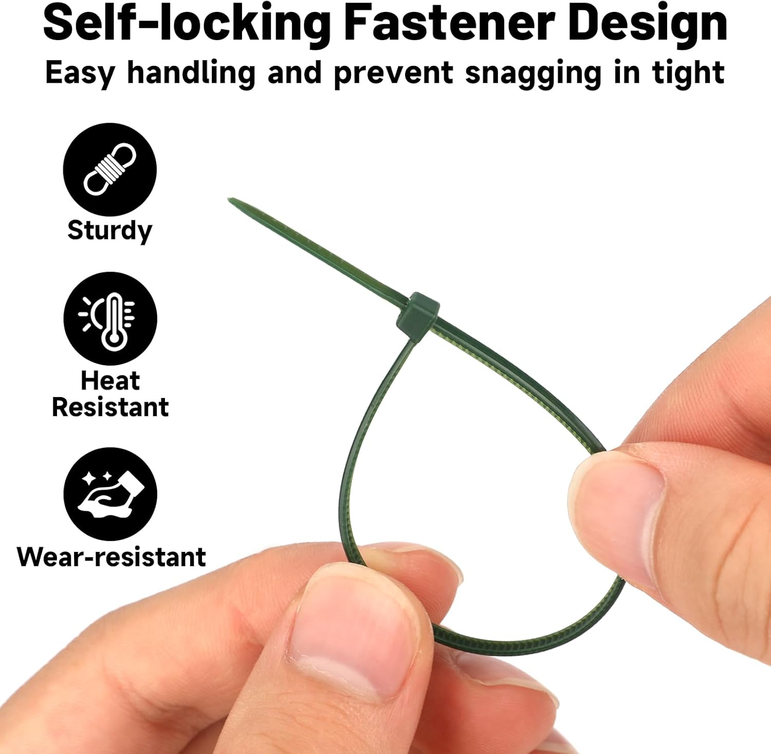 KINGLAKE GARDEN Green Zip Ties, 6 Inch Plastic Wire Ties, 100PCS Heavy Duty Cable Ties,Nylon Cable Ties Decoration Tie Wraps,Premium Plastic Wire Ties for Indoor and Outdoor