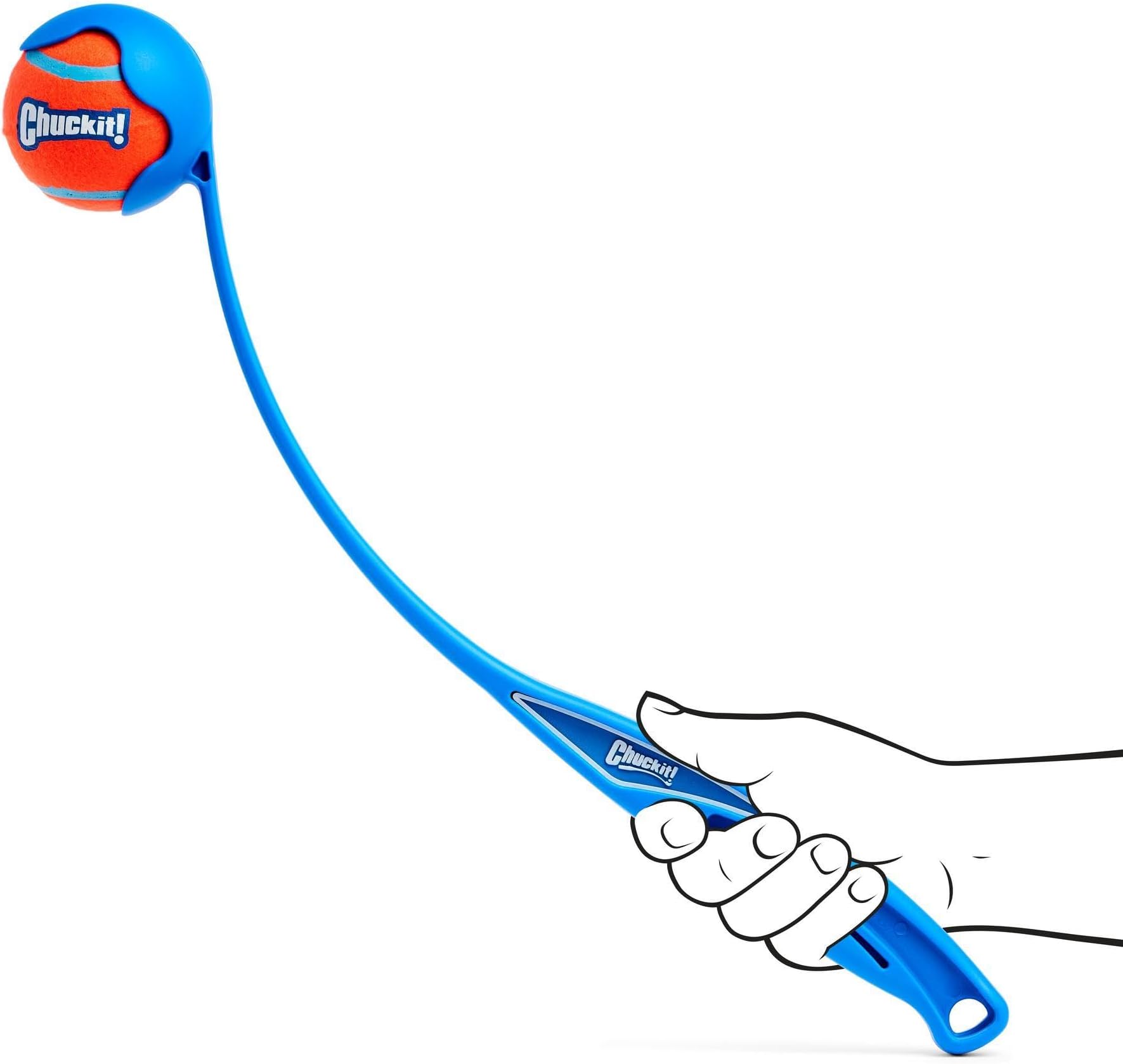 Chuckit! Dog Ball Launcher - Junior 18" with Medium (2.5"), Dog Fetch Ball Thrower, For Dogs 20-60 Pounds, Made in USA