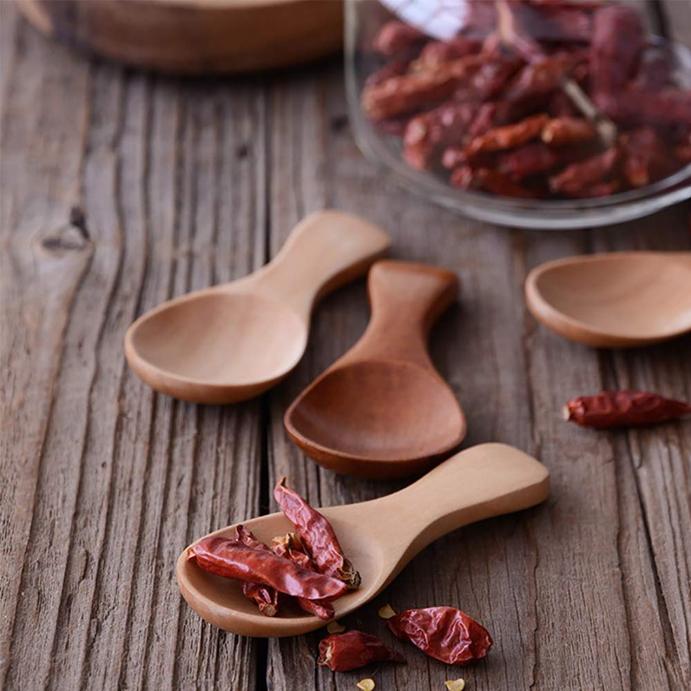 Set 4 Cucchiai Di Legno Mini - Per Marmellata, Condimenti, Caffè, Fatto A Mano - Foto 7