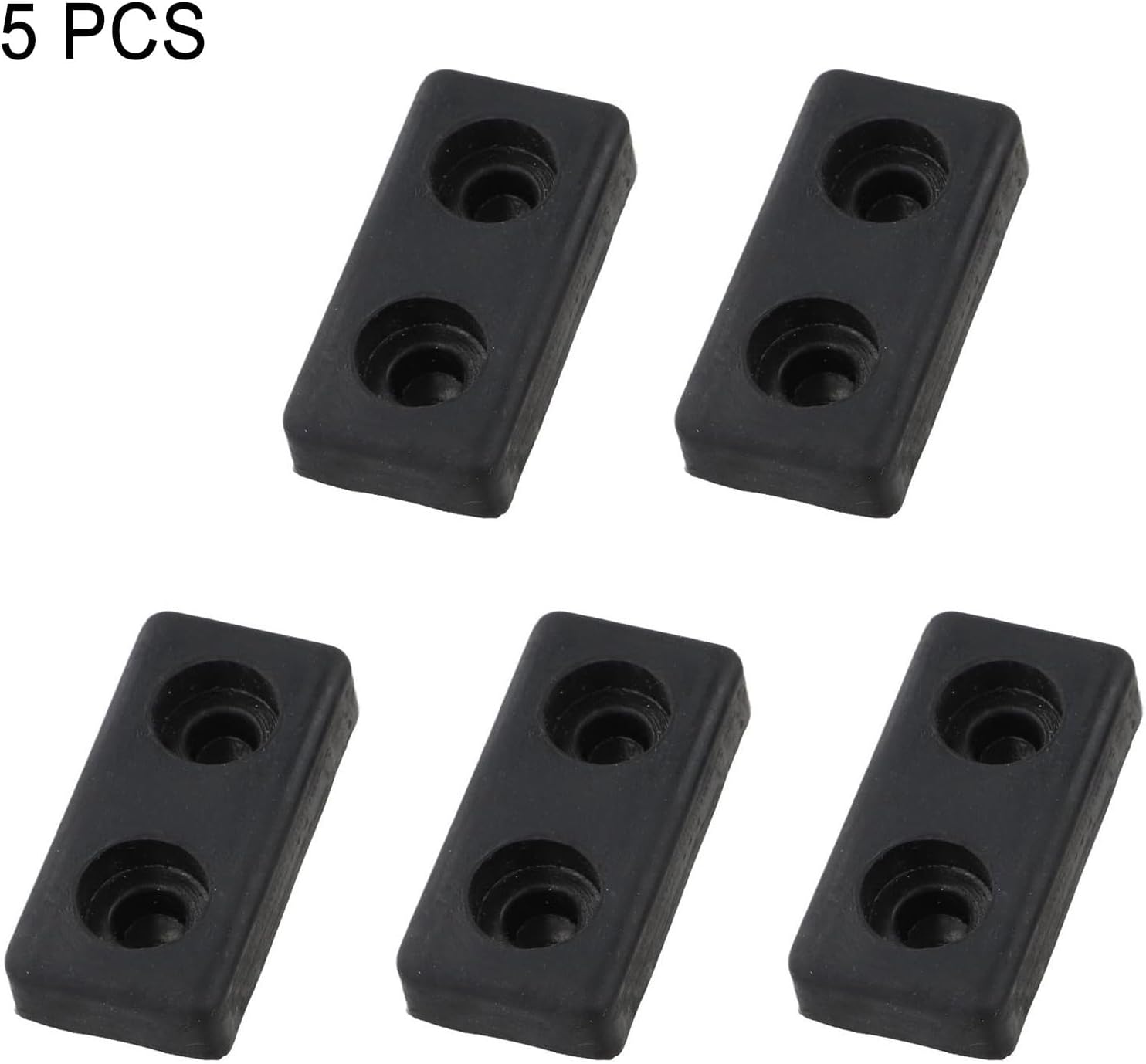 5 Pack Rubber Shock Absorbing Pads 70x35x15mm Anti Vibration Feet Bumpers for Gym Equipment Fitness Bike Weight Stack Furniture Black