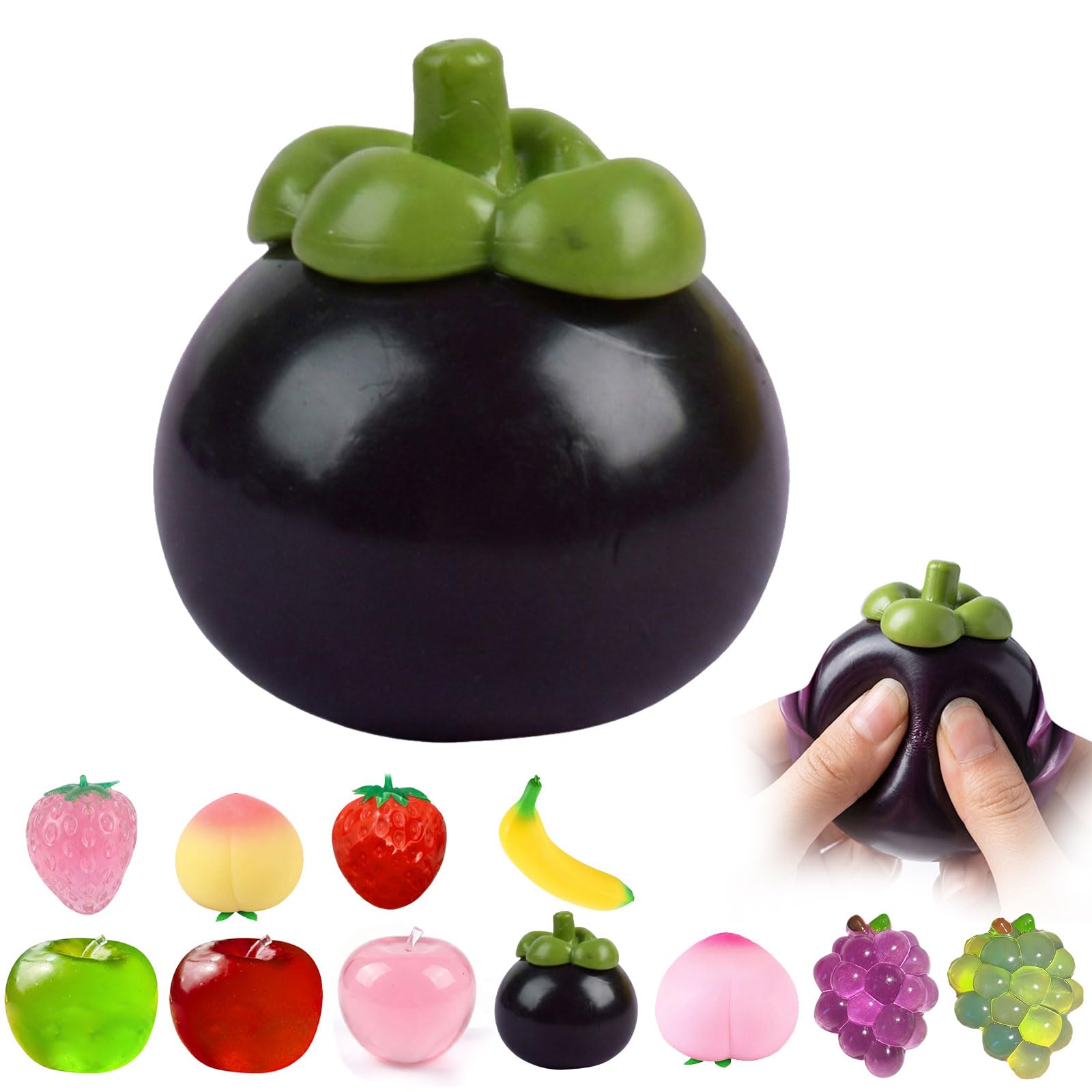 Fruits Squeeze Toys, Cute Apples Squeeze Toys, Squishy Stress Ball Fidget Toy for Kids and Adults Anxiety Relief, Soft Squeeze Sensory Ball Sensory Toys,Funny Desk Decor,Party Favors Gifts (L) â image 1