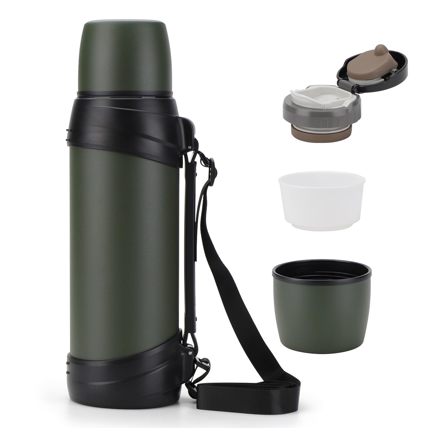 84oz/2.5L Large Coffee Thermoses for Travel Stainless Steel Large Flask with Handle for Hiking Fishing Camping