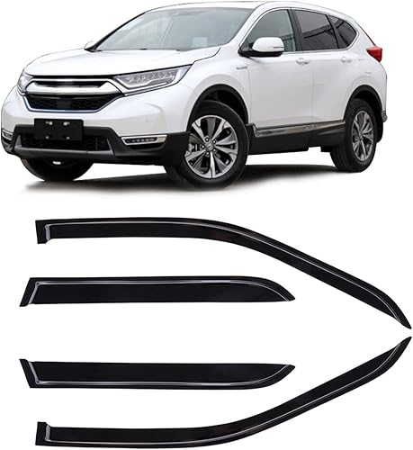 Miniatura 2 de OCPTY Viseras de ventana con cinta protectora de lluvia, 4 piezas (delantera+trasera) para Honda CR-V 2002-2006