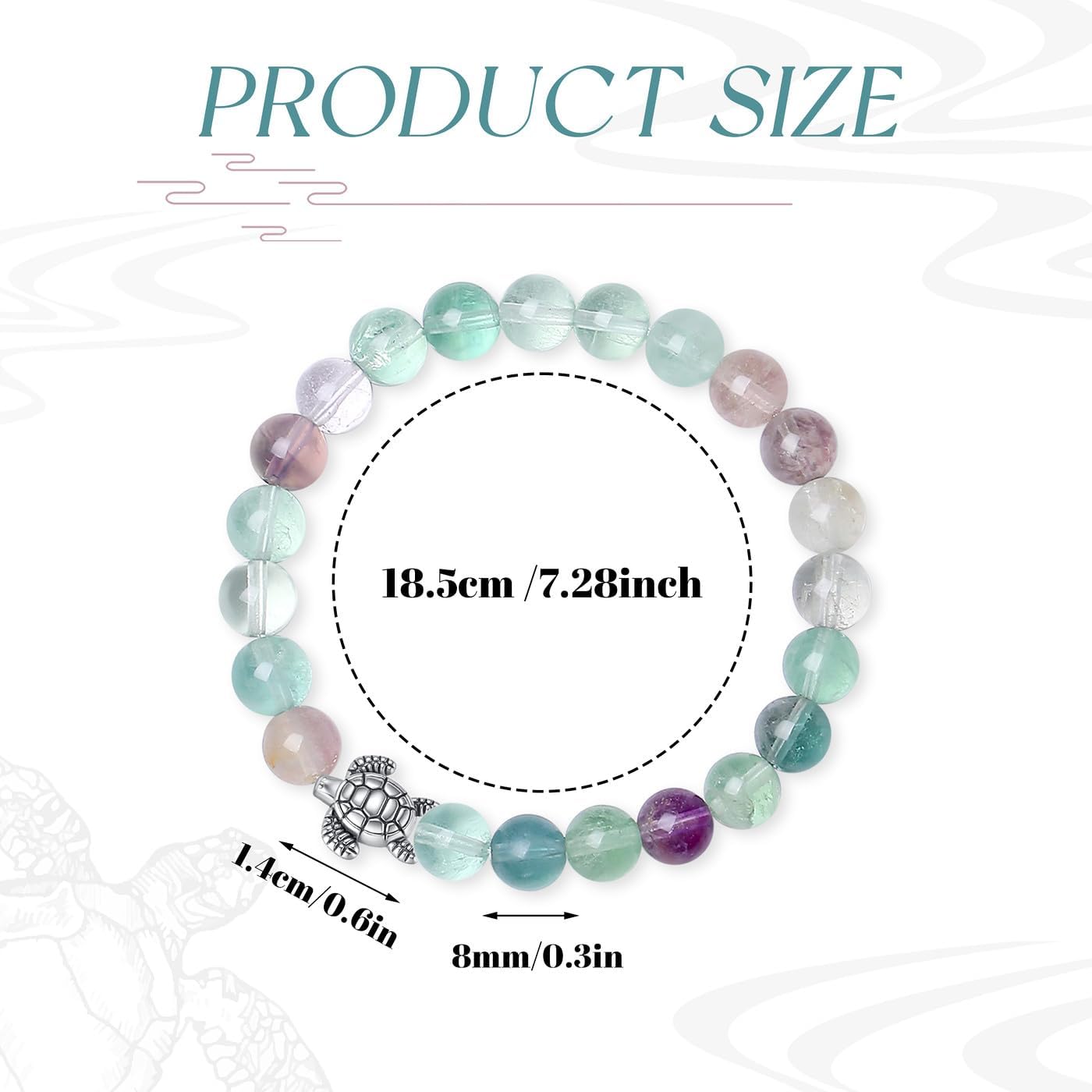 MAIBAOTA Elephant Gifts for Women Elephant/Cat/Turtle/Owl Bracelet 8 mm Round Gemstones Animal Style Bracelets Stretch Bracelet Christmas Gifts for Women - Image 6