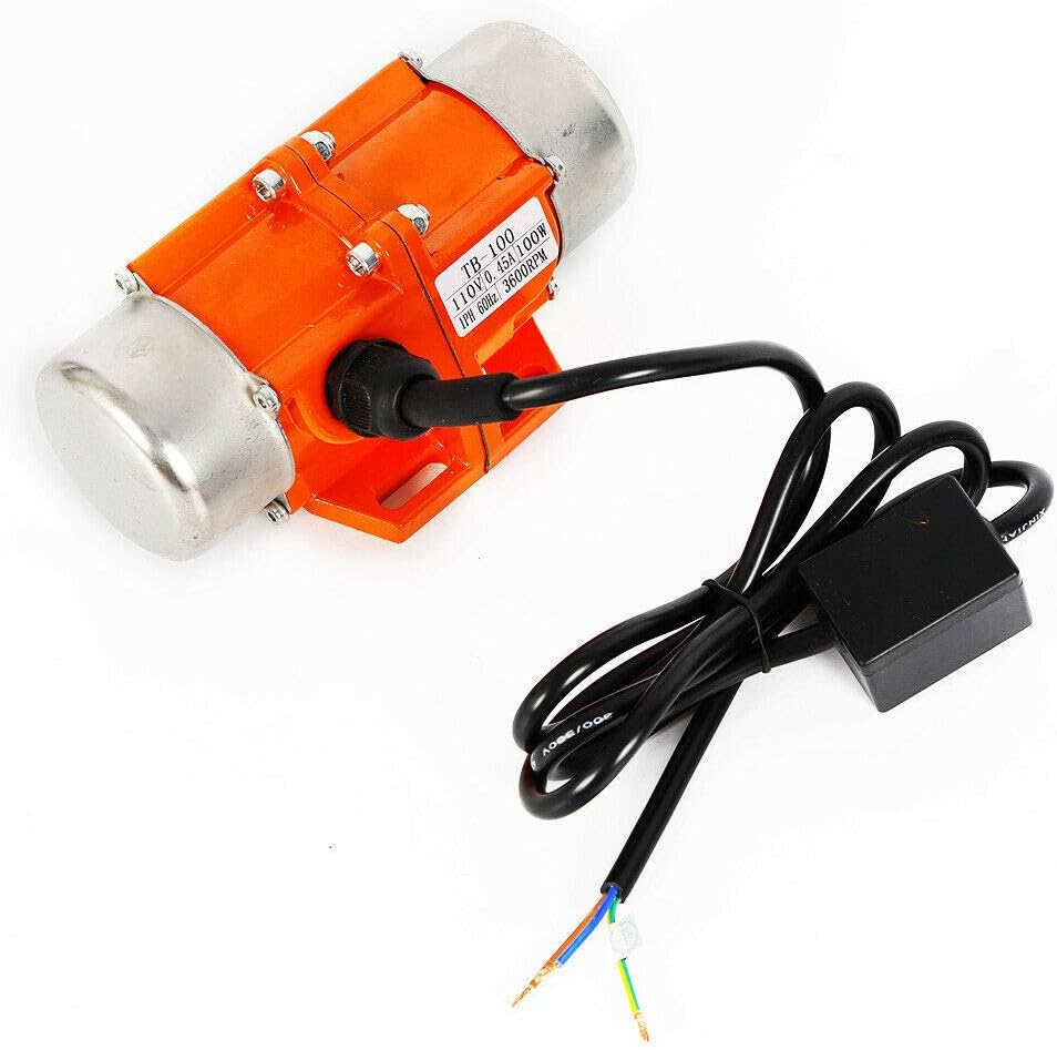 Concrete Vibrator Vibration Motor 100W Industrial Single Phase Asynchronous Vibrator for Shaker Table Low Noise (100W)