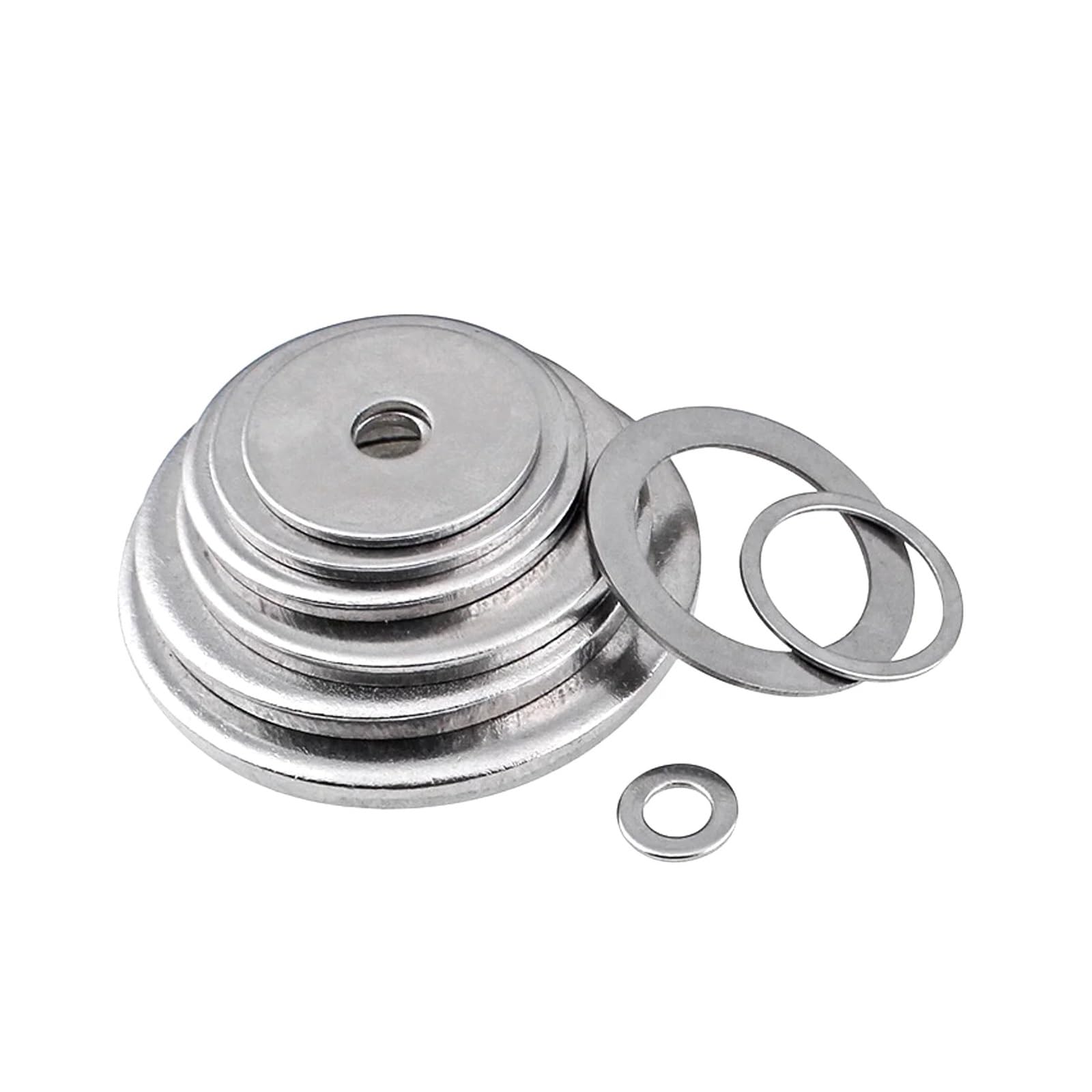 Unterlegscheibensortiment, Edelstahl, M1,6, M2, M3, M5, M6, M8 ~ M30, Dichtung, ultradünne Metallschraube, flache Unterlegscheibe, Standarderhöhung, verdicktes Meson (M1,6 x 4 x 0,3 x 50 Stück)