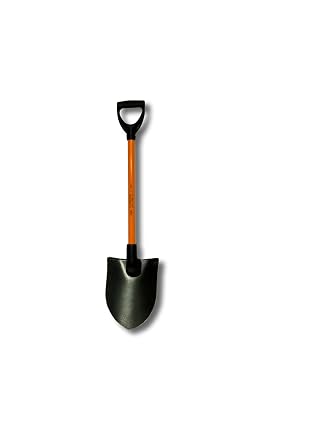 NC-RP14DPY Power Pylon Round Point Shovel with Heavy-Duty 14 Gauge Solid Back Blade and D Grip, 27" Solid Handle